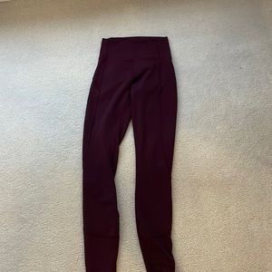 Lululemon size 2 dark red discontinued leggings 25in